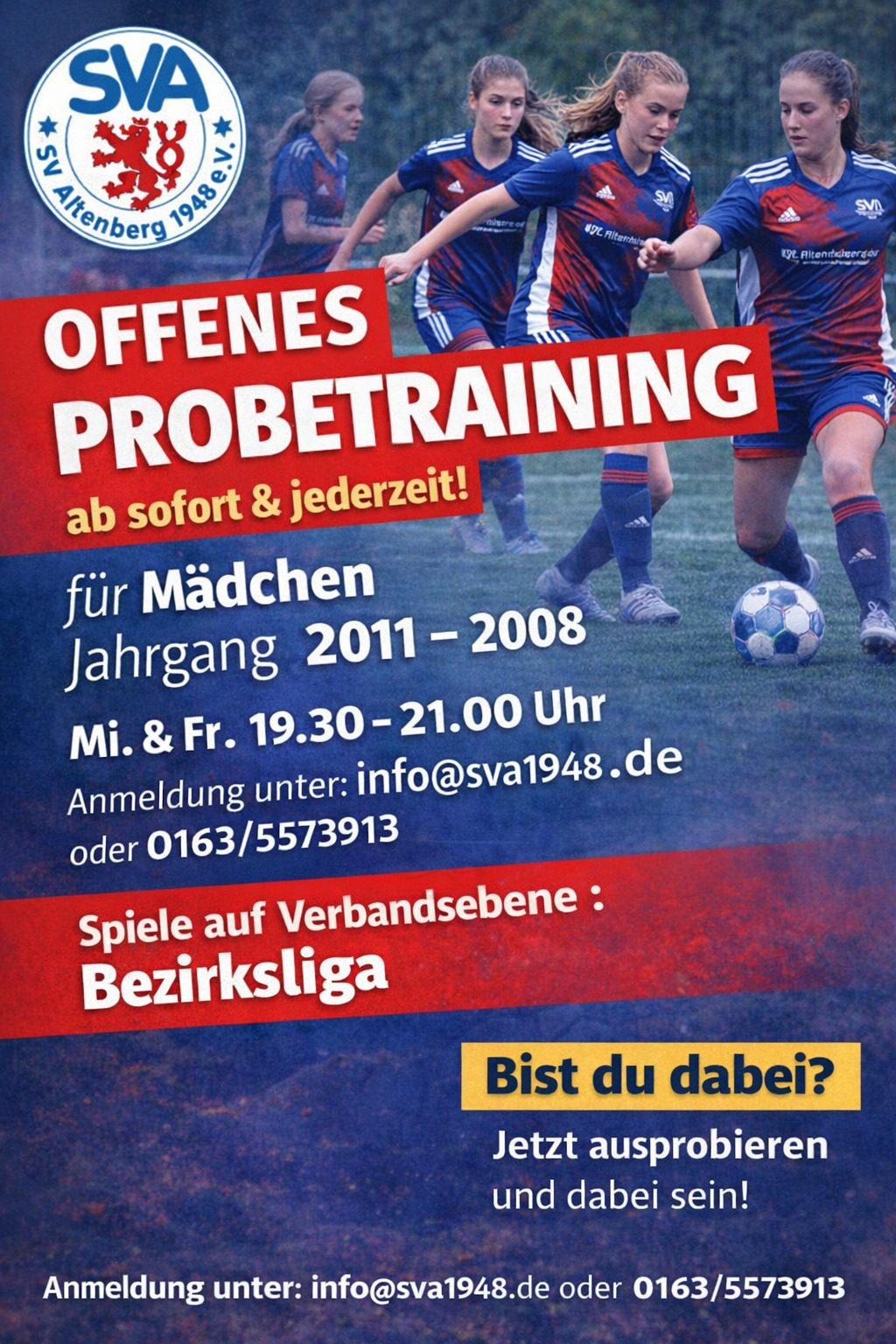 Offenes Probetraining für Juniorinnen
