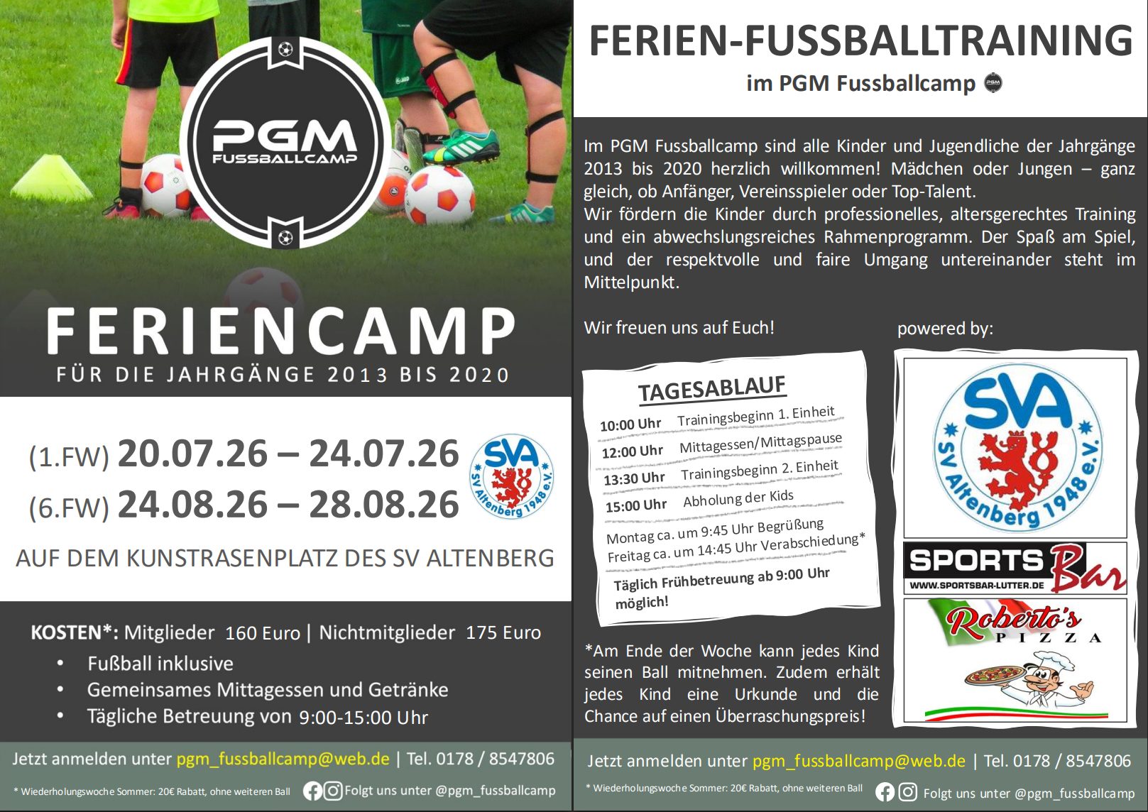 FERIENCAMP - PGM Fussballcamp